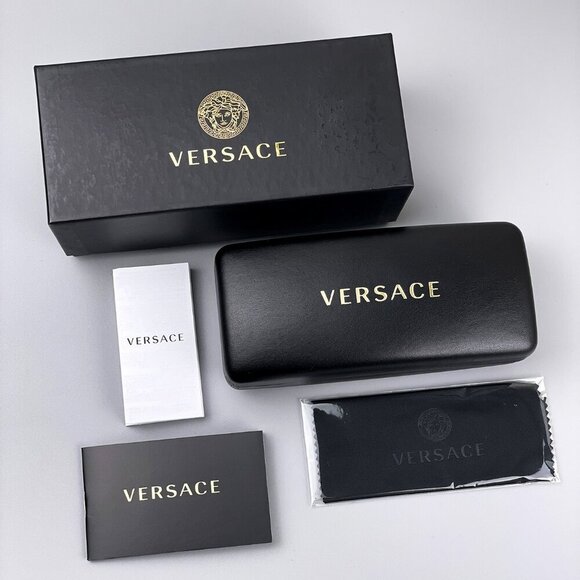 Versace VE2269 100287 BRAND NEW Sunglasses Gold Dark Grey Pilot Unisex - Picture 10 of 11